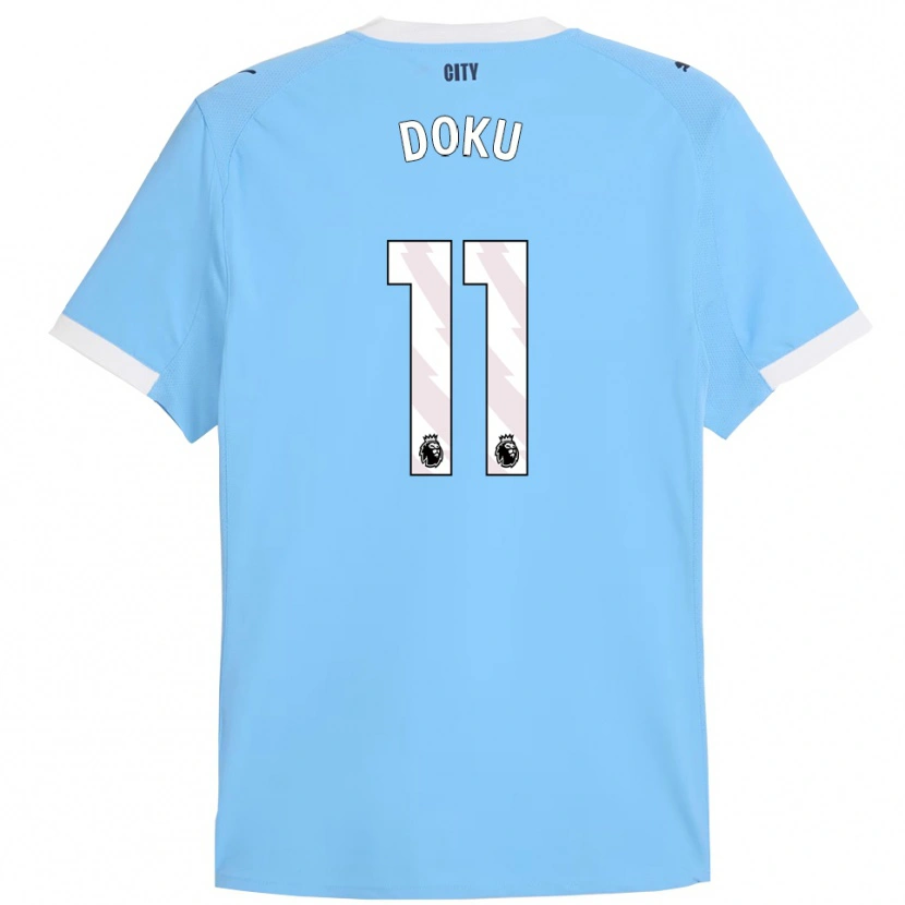 Danxen Hombre Camiseta Jérémy Doku #11 Celeste Blanco 1ª Equipación 2025/26 La Camisa