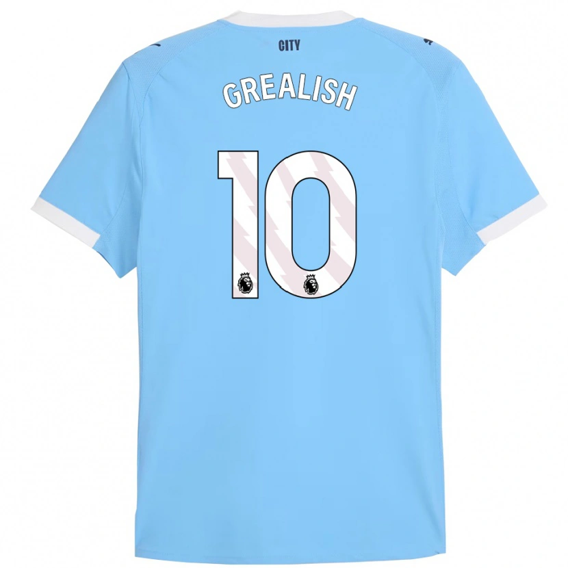 Danxen Hombre Camiseta Jack Grealish #10 Celeste Blanco 1ª Equipación 2025/26 La Camisa