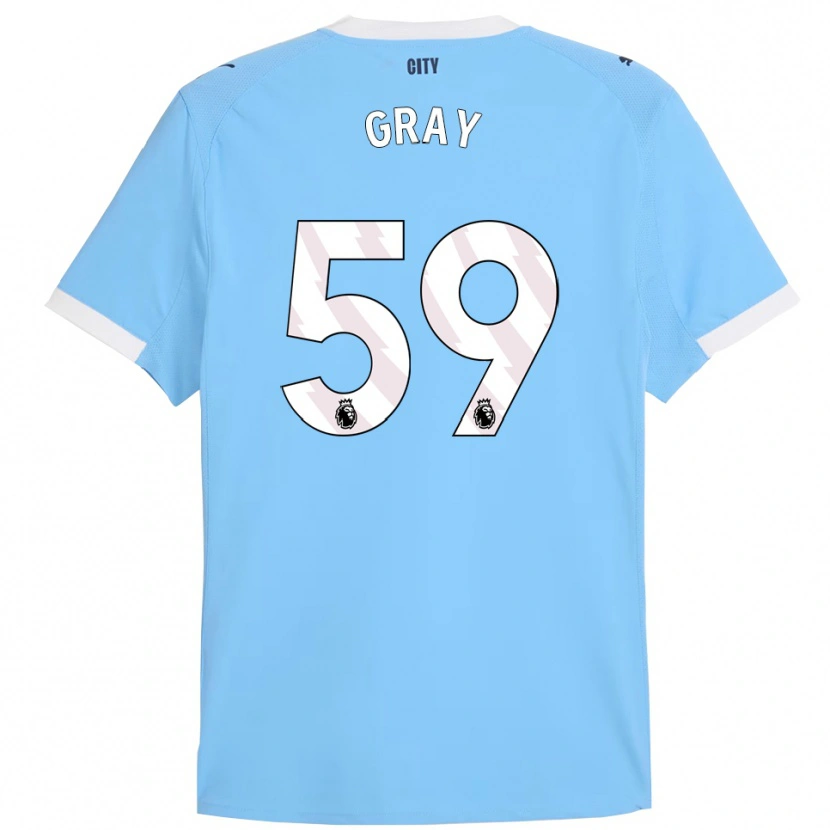 Danxen Hombre Camiseta Charlie Gray #59 Celeste Blanco 1ª Equipación 2025/26 La Camisa