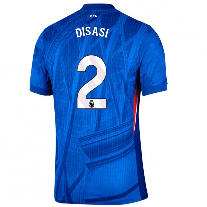 Danxen Hombre Camiseta Axel Disasi #2 Azul Blanco 1ª Equipación 2025/26 La Camisa
