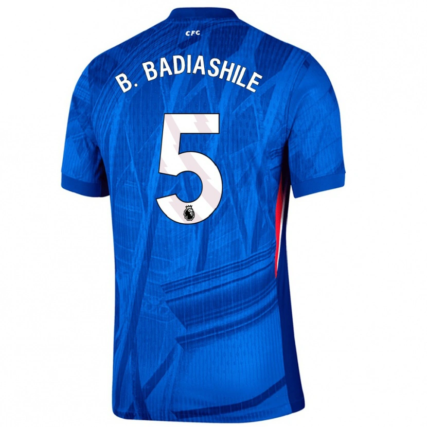 Danxen Hombre Camiseta Benoît Badiashile #5 Azul Blanco 1ª Equipación 2025/26 La Camisa