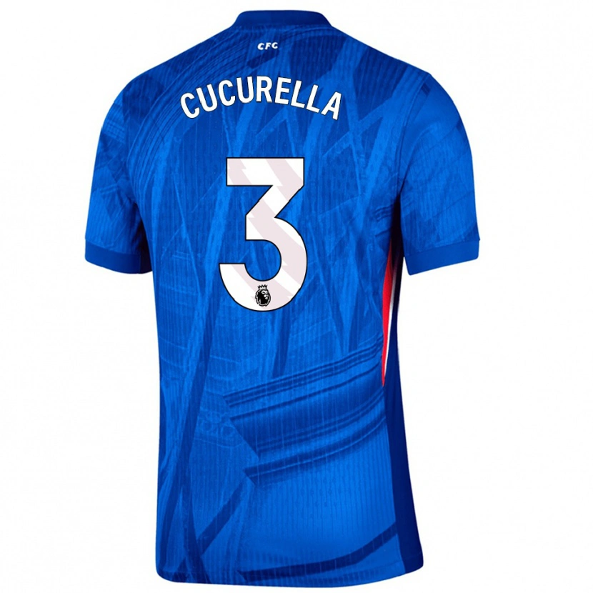 Danxen Hombre Camiseta Marc Cucurella #3 Azul Blanco 1ª Equipación 2025/26 La Camisa