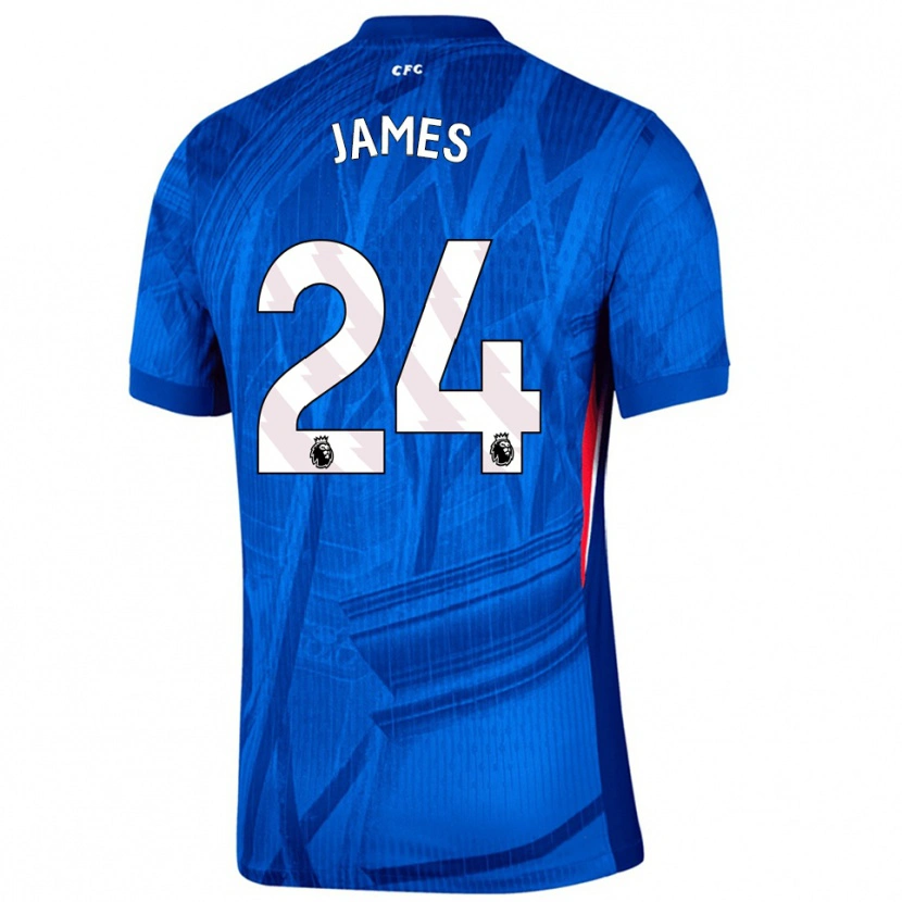 Danxen Hombre Camiseta Reece James #24 Azul Blanco 1ª Equipación 2025/26 La Camisa