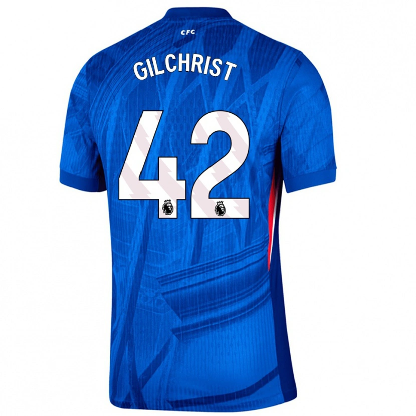 Danxen Hombre Camiseta Alfie Gilchrist #42 Azul Blanco 1ª Equipación 2025/26 La Camisa