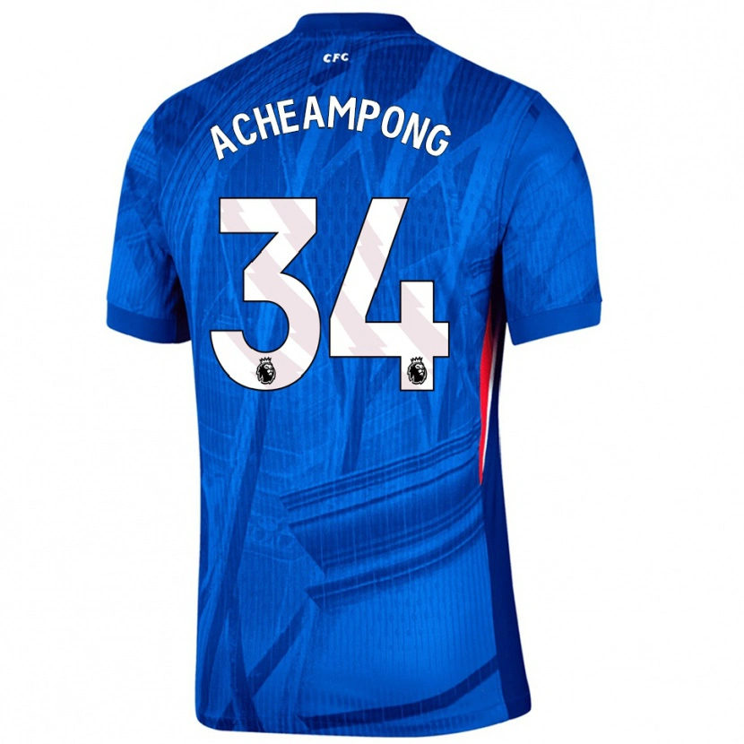 Danxen Hombre Camiseta Josh Acheampong #34 Azul Blanco 1ª Equipación 2025/26 La Camisa
