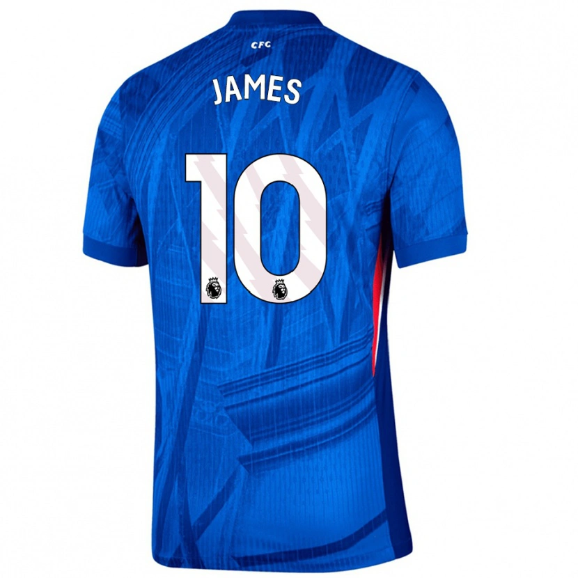 Danxen Hombre Camiseta Lauren James #10 Azul Blanco 1ª Equipación 2025/26 La Camisa
