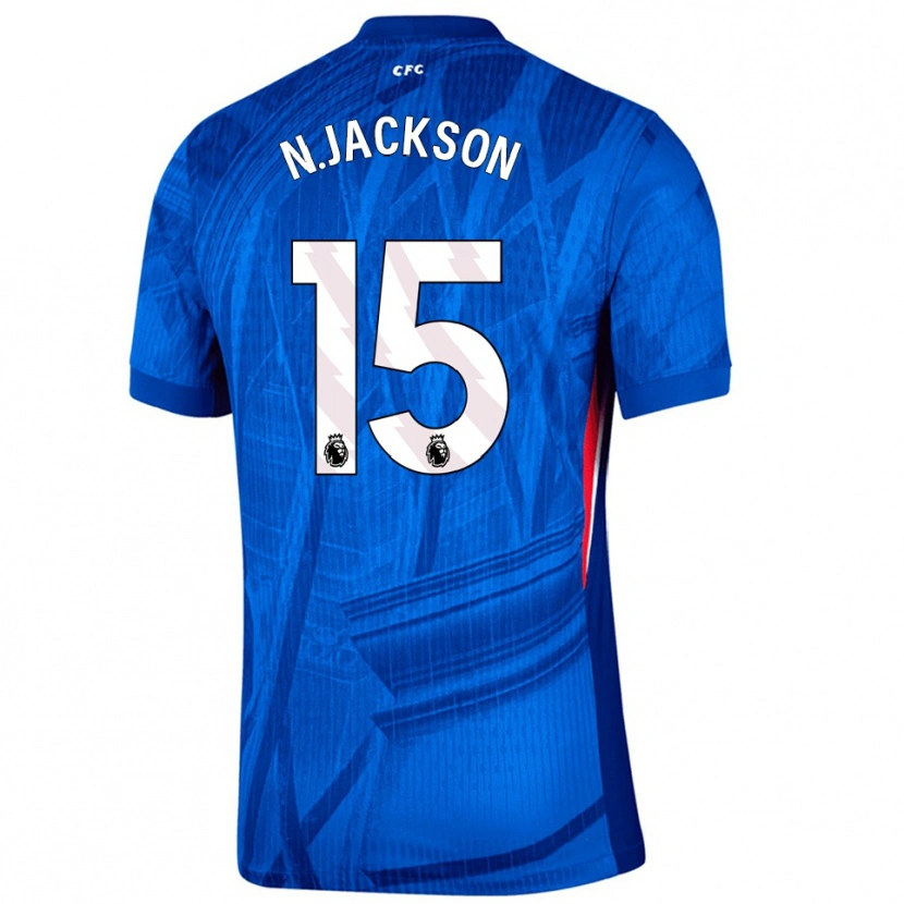 Danxen Hombre Camiseta Nicolas Jackson #15 Azul Blanco 1ª Equipación 2025/26 La Camisa