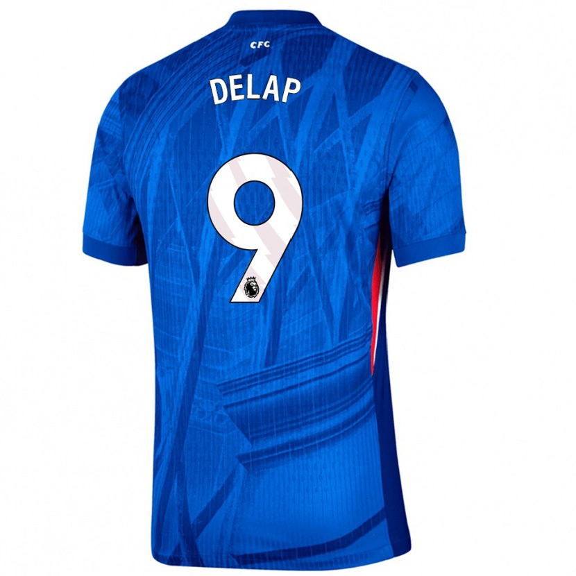 Danxen Hombre Camiseta Liam Delap #9 Azul Blanco 1ª Equipación 2025/26 La Camisa