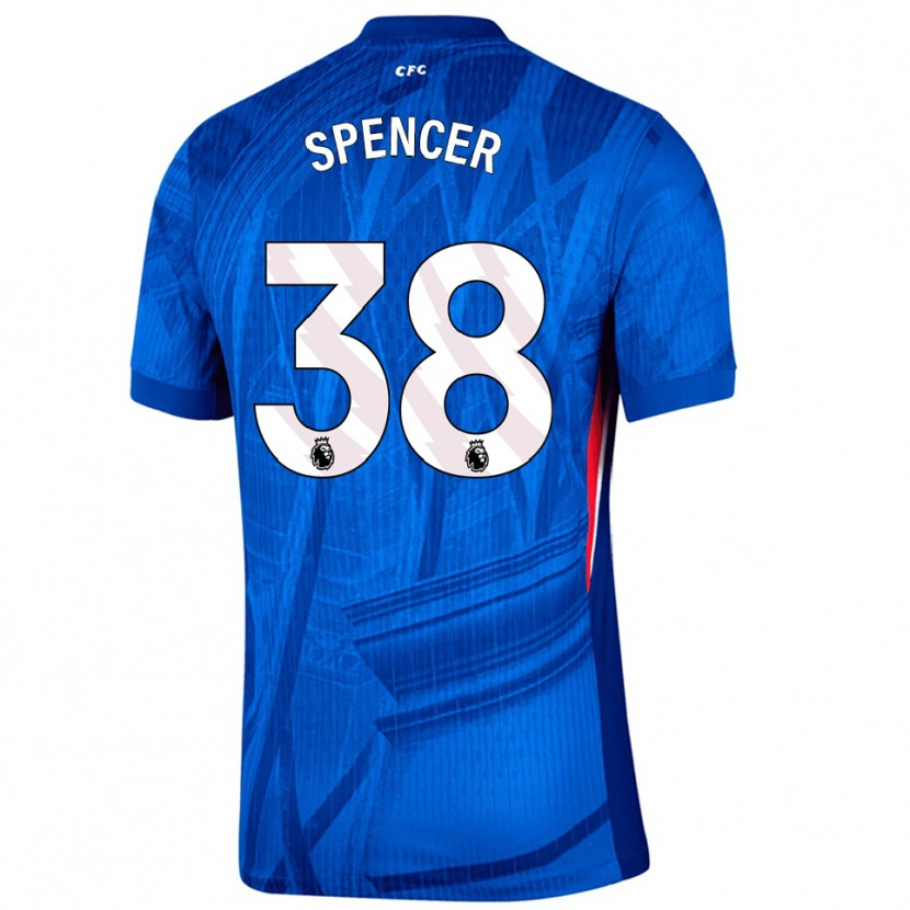 Danxen Hombre Camiseta Becky Spencer #38 Azul Blanco 1ª Equipación 2025/26 La Camisa