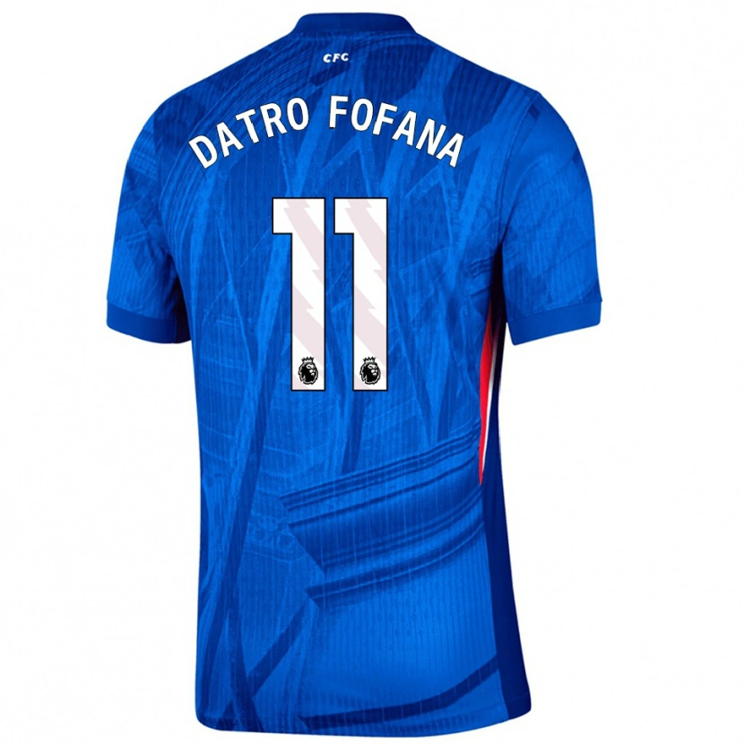Danxen Hombre Camiseta David Datro Fofana #11 Azul Blanco 1ª Equipación 2025/26 La Camisa