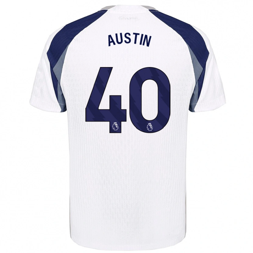 Danxen Hombre Camiseta Brandon Austin #40 Blanco Marino 1ª Equipación 2025/26 La Camisa