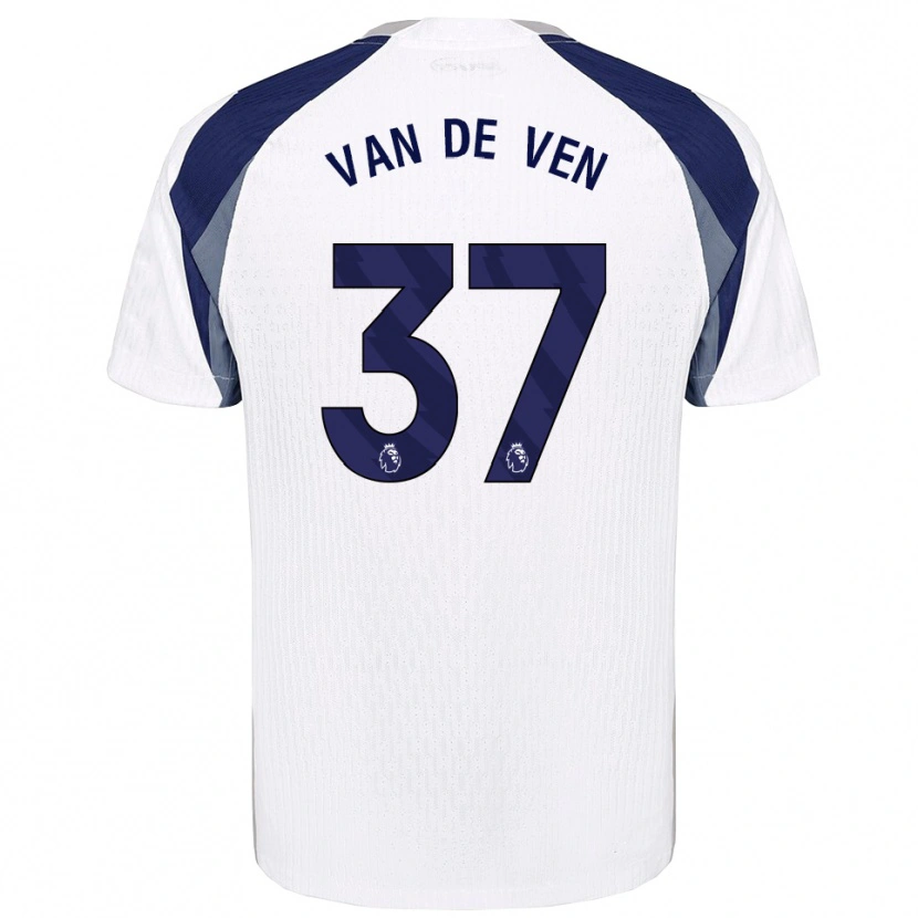 Danxen Hombre Camiseta Micky Van De Ven #37 Blanco Marino 1ª Equipación 2025/26 La Camisa