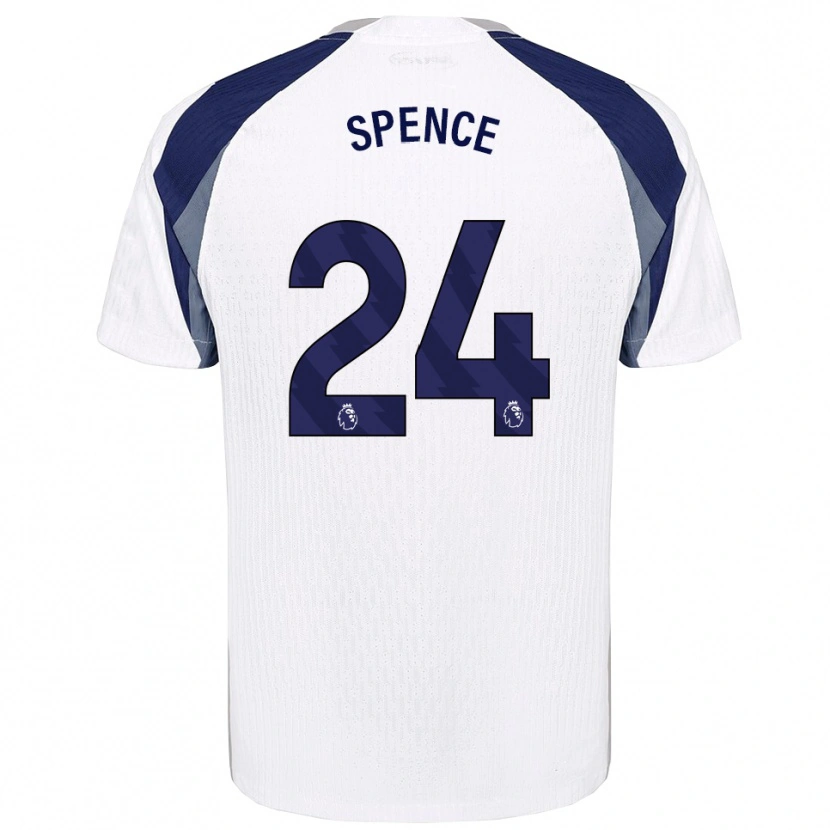 Danxen Hombre Camiseta Djed Spence #24 Blanco Marino 1ª Equipación 2025/26 La Camisa
