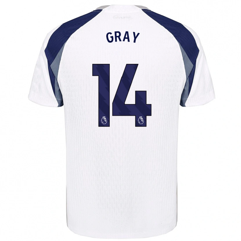 Danxen Hombre Camiseta Archie Gray #14 Blanco Marino 1ª Equipación 2025/26 La Camisa