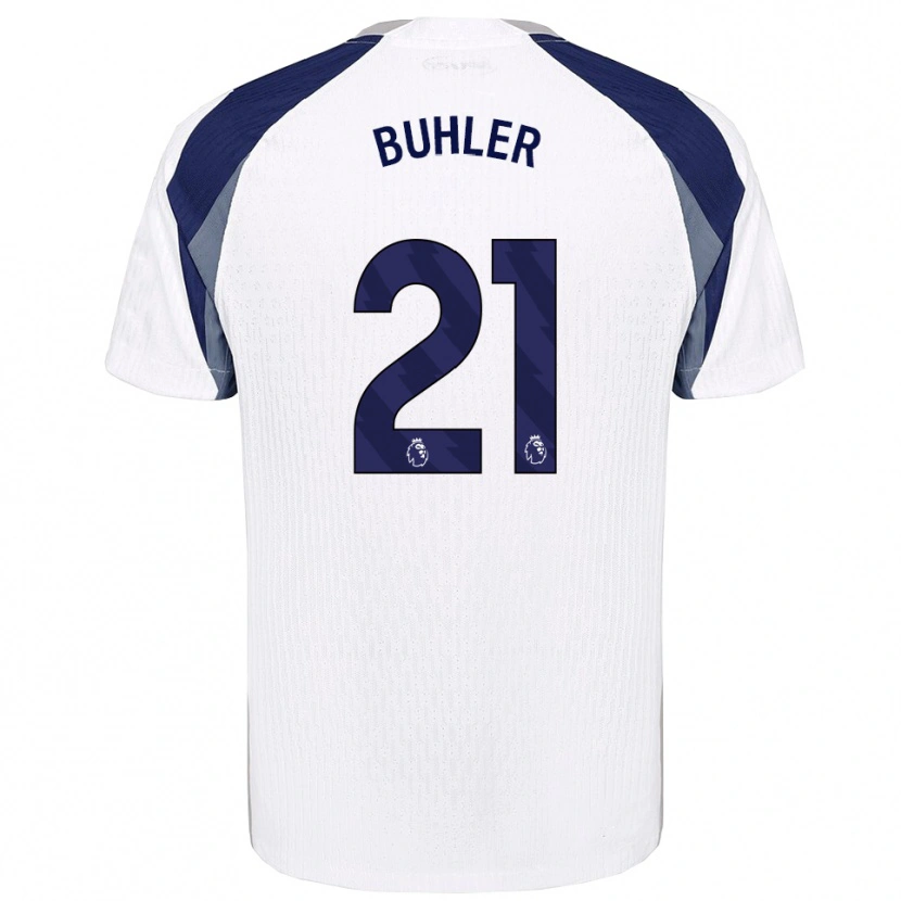 Danxen Hombre Camiseta Luana Bühler #21 Blanco Marino 1ª Equipación 2025/26 La Camisa