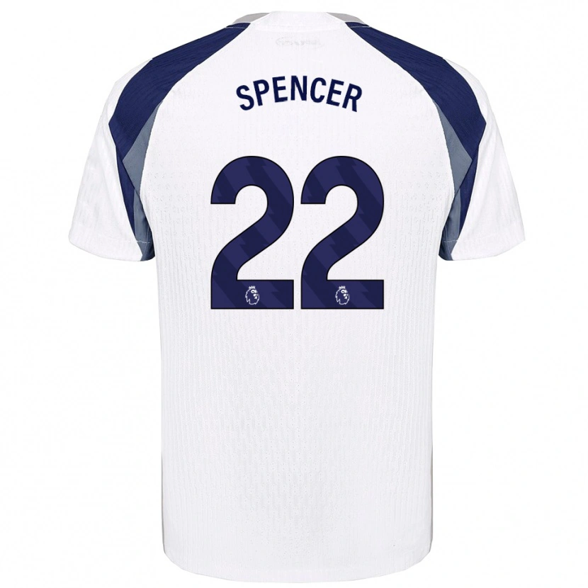 Danxen Hombre Camiseta Rebecca Spencer #22 Blanco Marino 1ª Equipación 2025/26 La Camisa