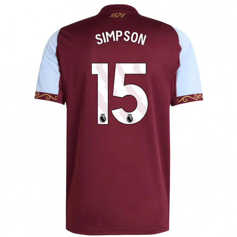 Danxen Hombre Camiseta Ewan Simpson #15 Borgoña Celeste 1ª Equipación 2025/26 La Camisa