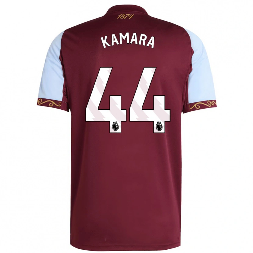 Danxen Hombre Camiseta Boubacar Kamara #44 Borgoña Celeste 1ª Equipación 2025/26 La Camisa