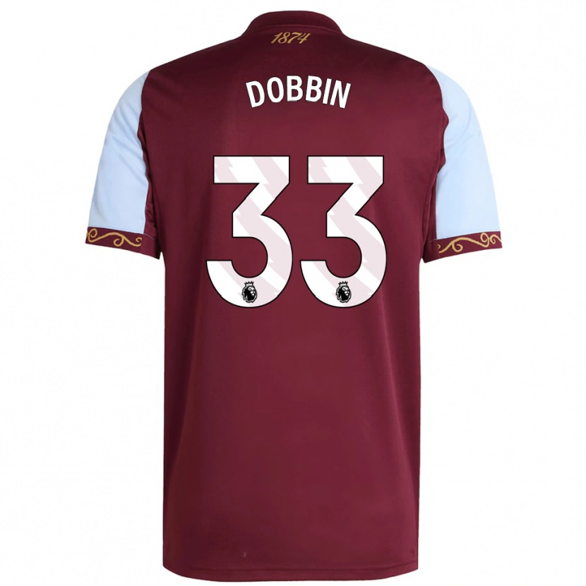 Danxen Hombre Camiseta Lewis Dobbin #33 Borgoña Celeste 1ª Equipación 2025/26 La Camisa