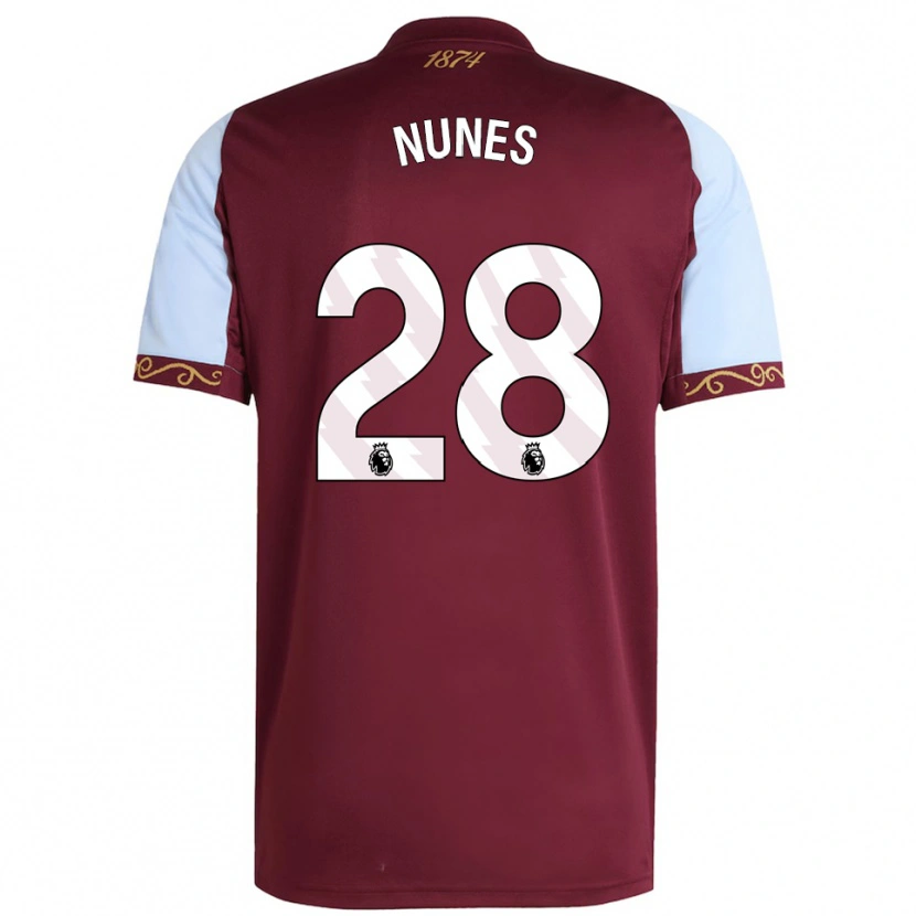 Danxen Hombre Camiseta Gabi Nunes #28 Borgoña Celeste 1ª Equipación 2025/26 La Camisa