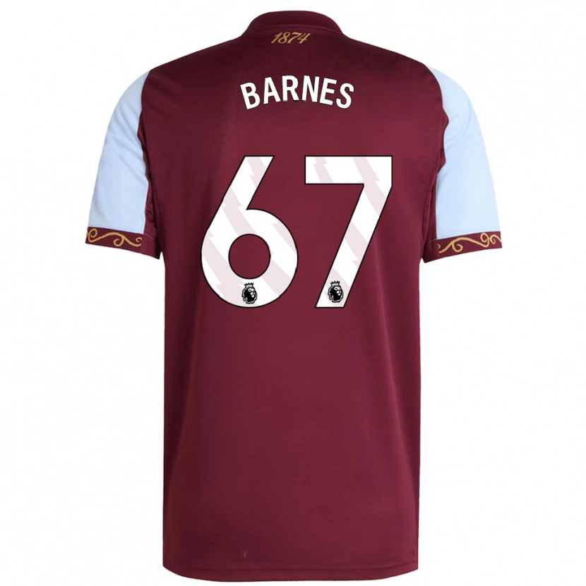 Danxen Hombre Camiseta Mikell Barnes #67 Borgoña Celeste 1ª Equipación 2025/26 La Camisa