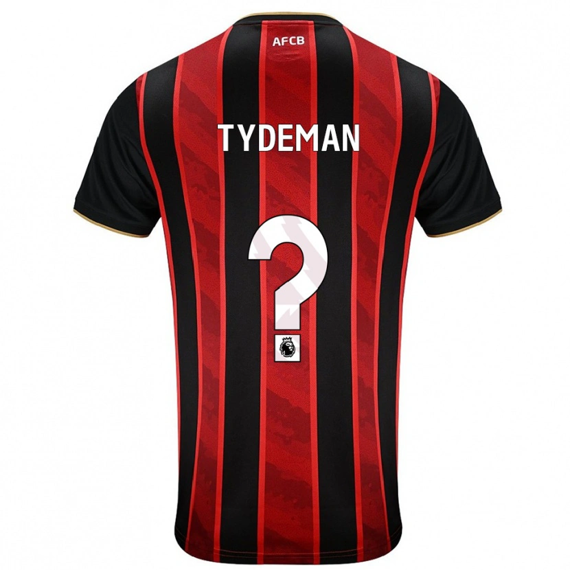 Danxen Hombre Camiseta Kian Tydeman #0 Rojo Negro 1ª Equipación 2025/26 La Camisa
