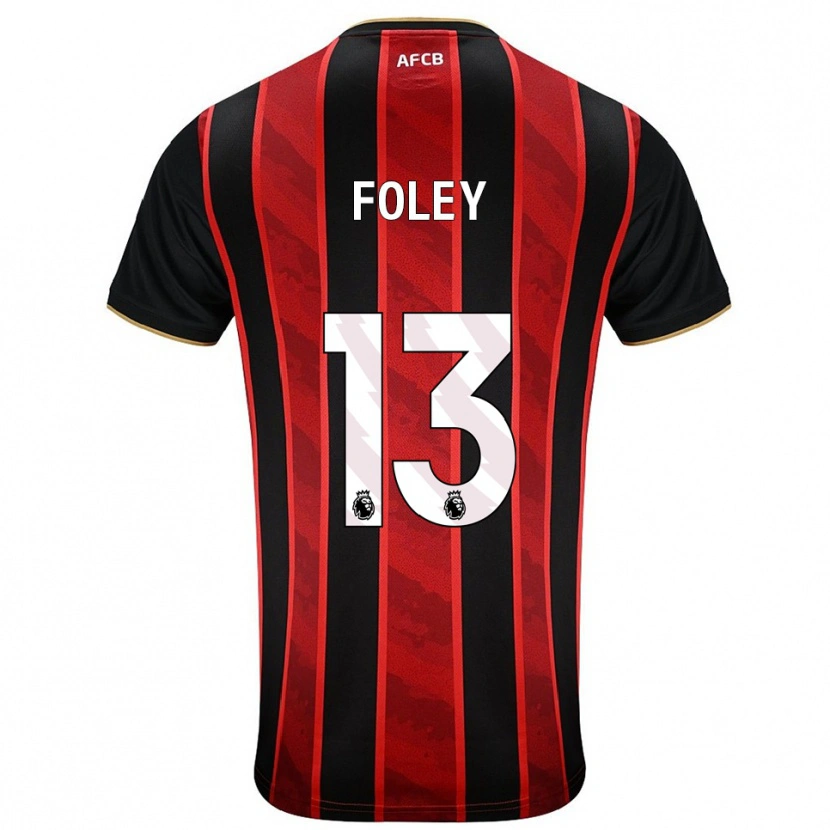 Danxen Hombre Camiseta Erin Foley #13 Rojo Negro 1ª Equipación 2025/26 La Camisa