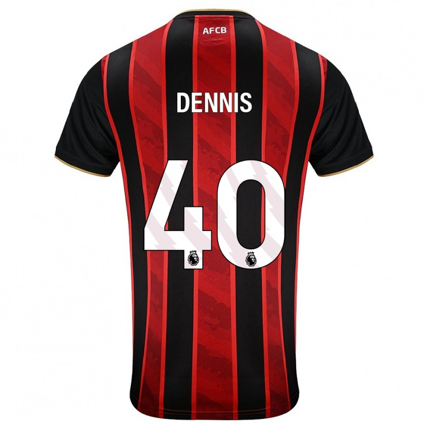 Danxen Hombre Camiseta Will Dennis #40 Rojo Negro 1ª Equipación 2025/26 La Camisa