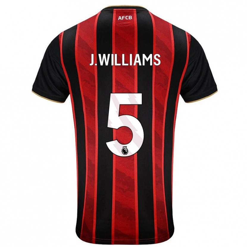 Danxen Hombre Camiseta Jay Williams #5 Rojo Negro 1ª Equipación 2025/26 La Camisa