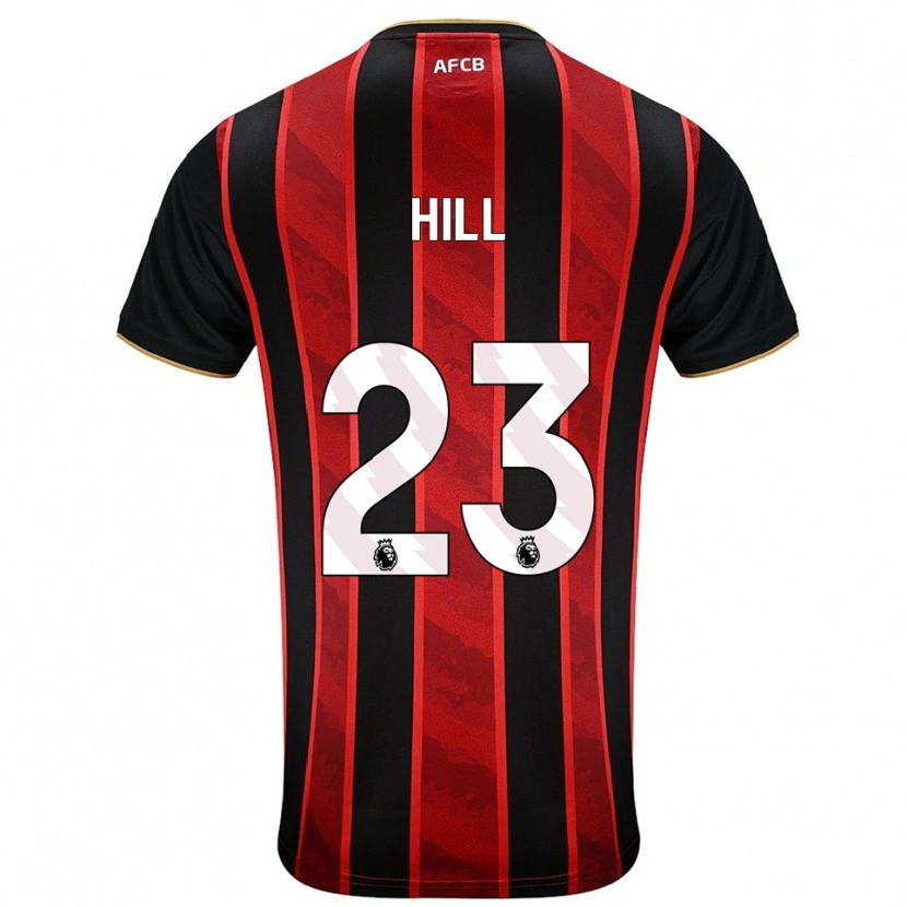 Danxen Hombre Camiseta James Hill #23 Rojo Negro 1ª Equipación 2025/26 La Camisa