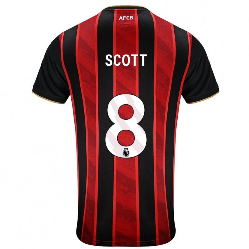 Danxen Hombre Camiseta Alex Scott #8 Rojo Negro 1ª Equipación 2025/26 La Camisa