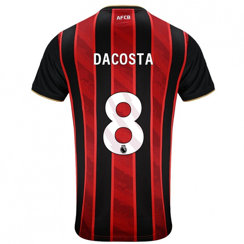 Danxen Hombre Camiseta Malcom Dacosta #8 Rojo Negro 1ª Equipación 2025/26 La Camisa