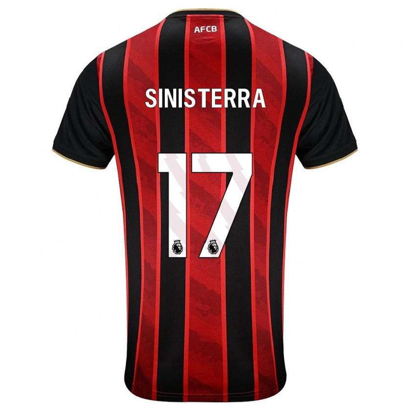Danxen Hombre Camiseta Luis Sinisterra #17 Rojo Negro 1ª Equipación 2025/26 La Camisa