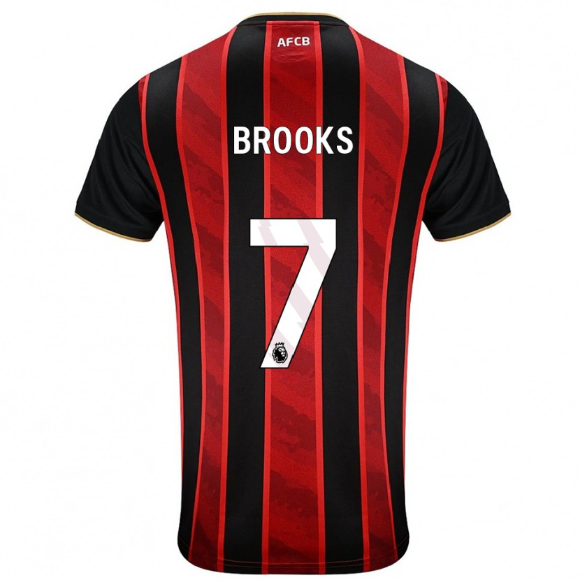 Danxen Hombre Camiseta David Brooks #7 Rojo Negro 1ª Equipación 2025/26 La Camisa