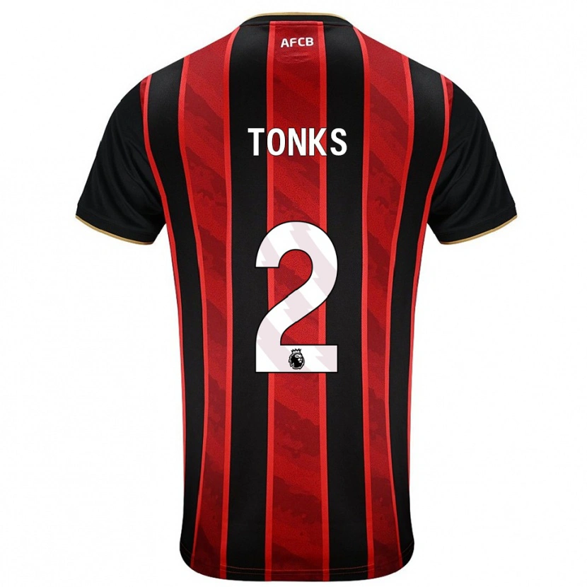 Danxen Hombre Camiseta Finn Tonks #2 Rojo Negro 1ª Equipación 2025/26 La Camisa