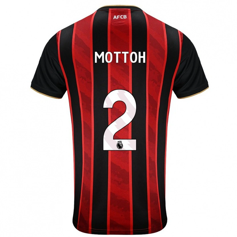 Danxen Hombre Camiseta Koby Mottoh #2 Rojo Negro 1ª Equipación 2025/26 La Camisa
