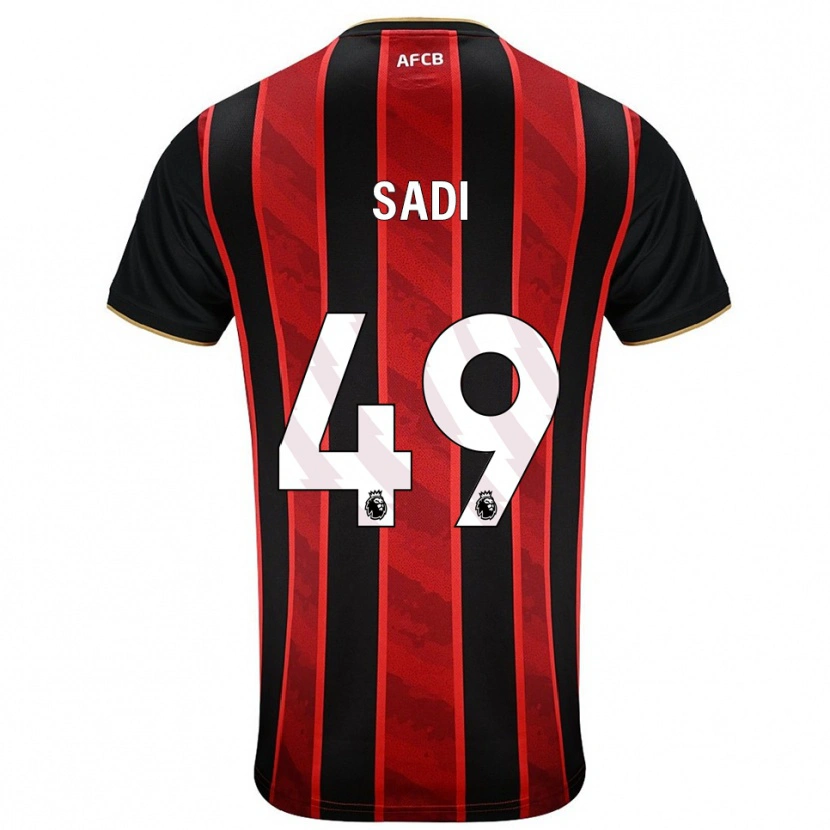 Danxen Hombre Camiseta Dominic Sadi #49 Rojo Negro 1ª Equipación 2025/26 La Camisa