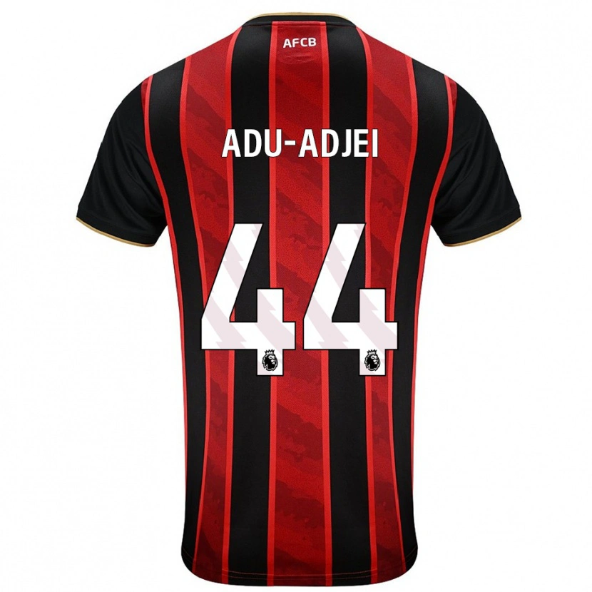 Danxen Hombre Camiseta Daniel Adu-Adjei #44 Rojo Negro 1ª Equipación 2025/26 La Camisa