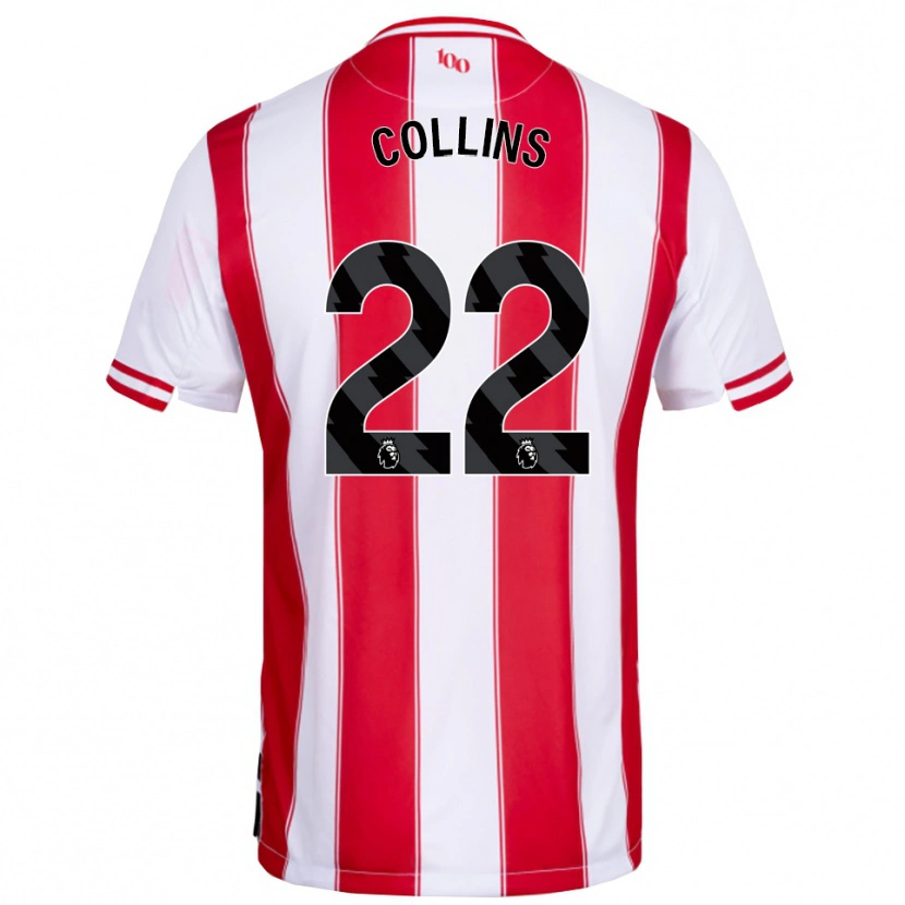 Danxen Hombre Camiseta Nathan Collins #22 Rojo Blanco 1ª Equipación 2025/26 La Camisa