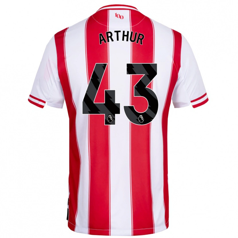 Danxen Hombre Camiseta Benjamin Arthur #43 Rojo Blanco 1ª Equipación 2025/26 La Camisa