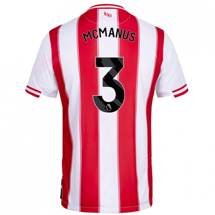 Danxen Hombre Camiseta Conor Mcmanus #3 Rojo Blanco 1ª Equipación 2025/26 La Camisa