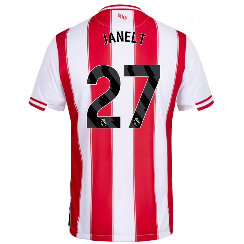 Danxen Hombre Camiseta Vitaly Janelt #27 Rojo Blanco 1ª Equipación 2025/26 La Camisa
