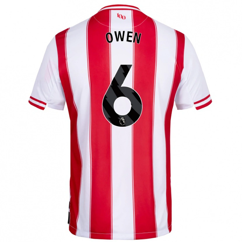 Danxen Hombre Camiseta Riley Owen #6 Rojo Blanco 1ª Equipación 2025/26 La Camisa