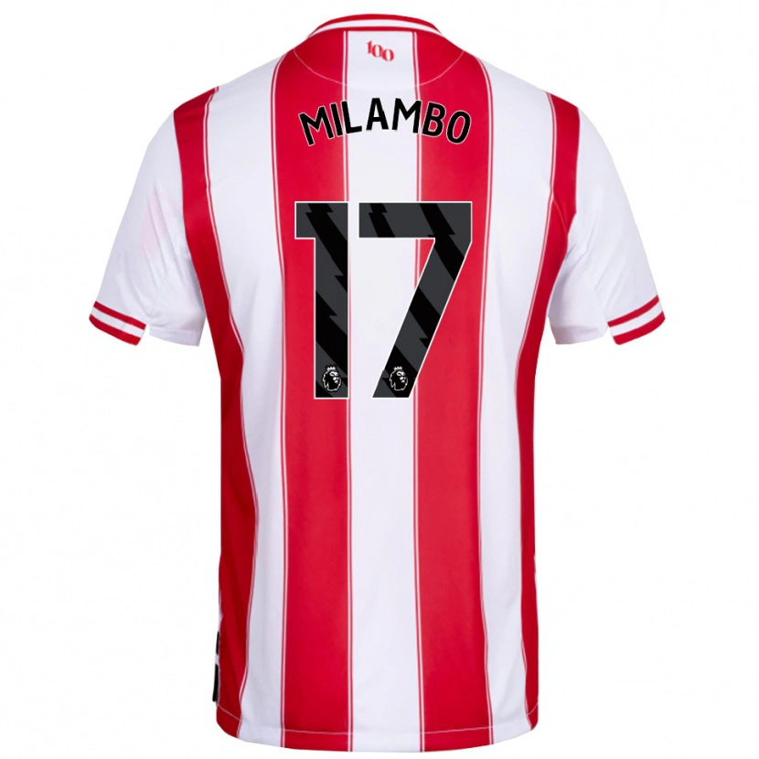 Danxen Hombre Camiseta Antoni Milambo #17 Rojo Blanco 1ª Equipación 2025/26 La Camisa