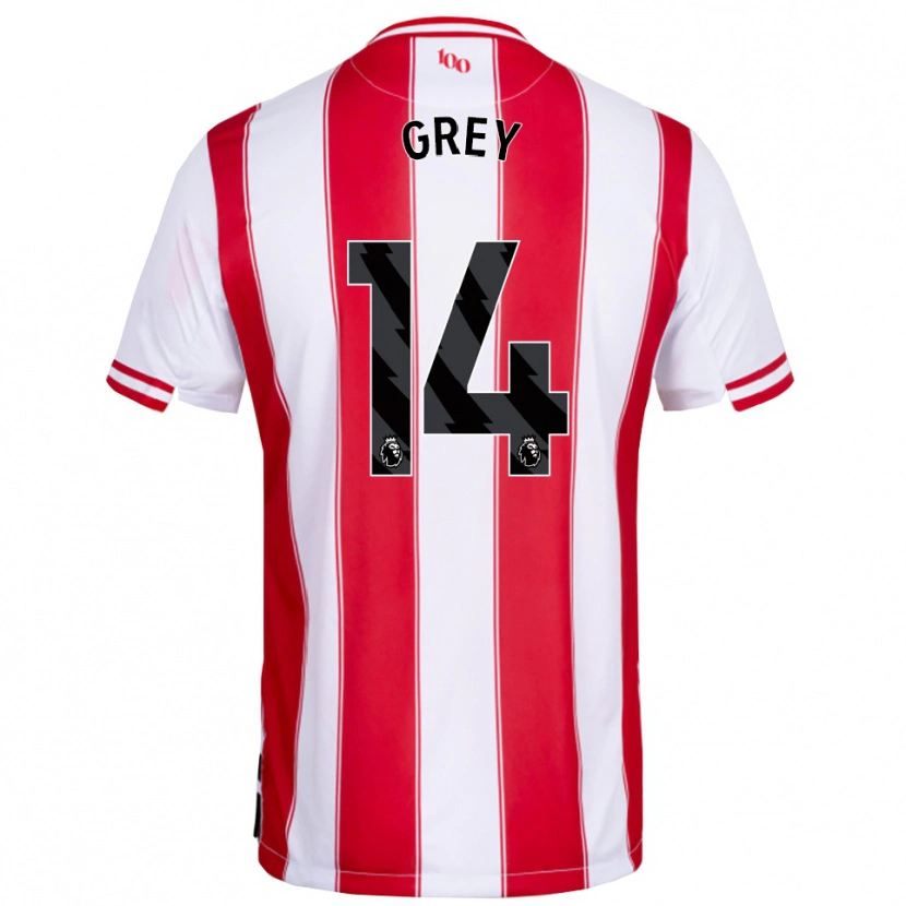 Danxen Hombre Camiseta Andre Grey #14 Rojo Blanco 1ª Equipación 2025/26 La Camisa