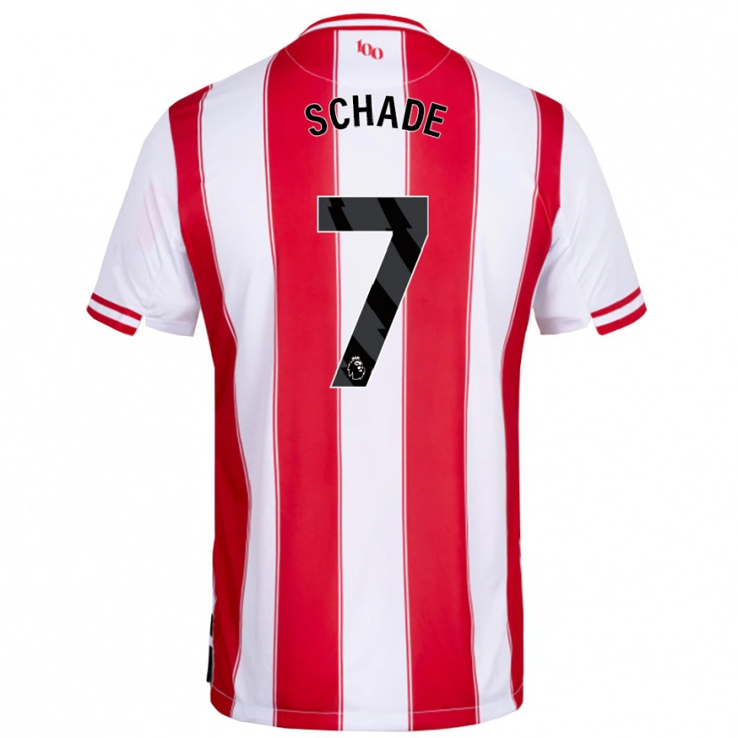 Danxen Hombre Camiseta Kevin Schade #7 Rojo Blanco 1ª Equipación 2025/26 La Camisa