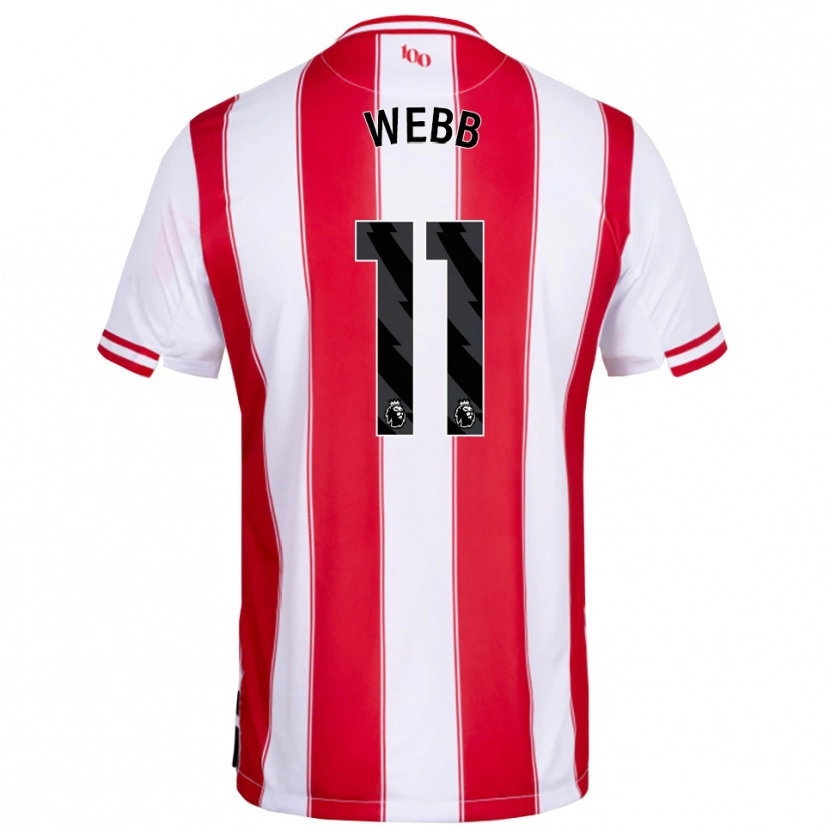 Danxen Hombre Camiseta Chloe Webb #11 Rojo Blanco 1ª Equipación 2025/26 La Camisa