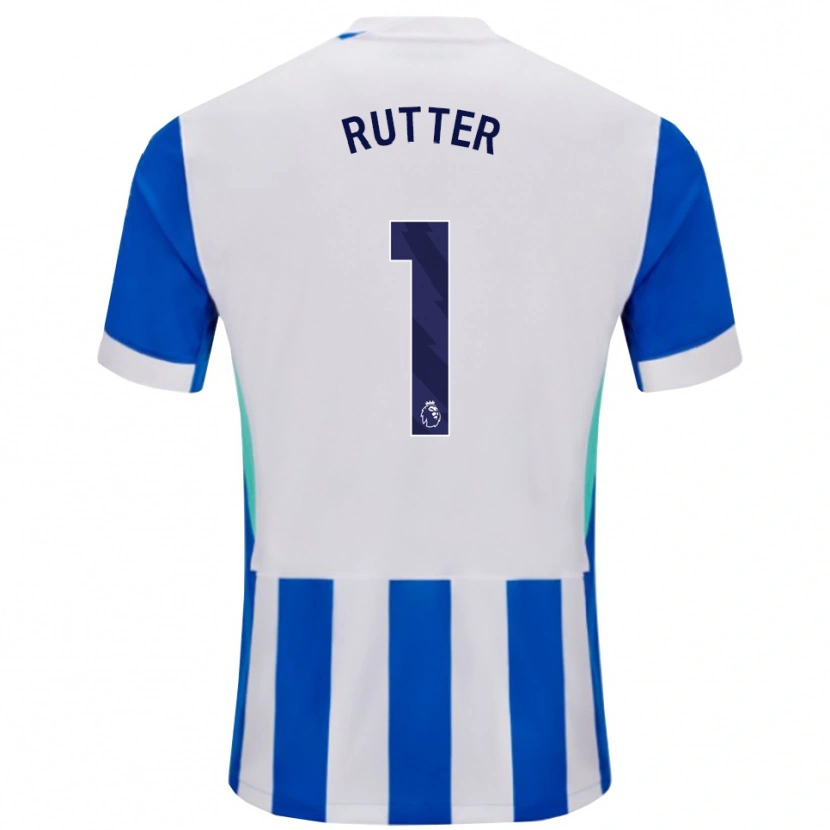 Danxen Hombre Camiseta William Rutter #1 Azul Blanco 1ª Equipación 2025/26 La Camisa