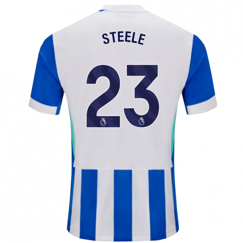 Danxen Hombre Camiseta Jason Steele #23 Azul Blanco 1ª Equipación 2025/26 La Camisa