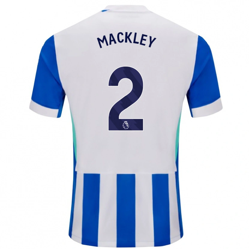 Danxen Hombre Camiseta Callum Mackley #2 Azul Blanco 1ª Equipación 2025/26 La Camisa
